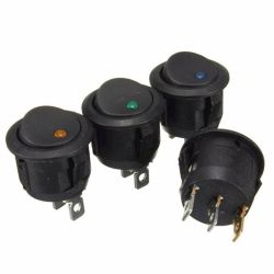 PRZEŁĄCZNIK OKRĄGŁY ZIELONY 12V 20A LED SAMOCHODOWY