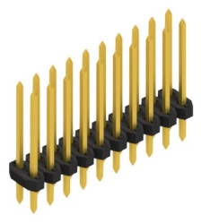 Pin header, 20 pole, pitch 2 mm, straight, black, 10062582