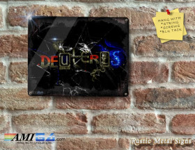 DEUTEROS - Rustic Inspired by Amiga Game - Metal Sign