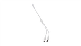 Rozgałęźnik Dc 5.5X2.1 2W-1G Biały 32Cm 22/20Awg