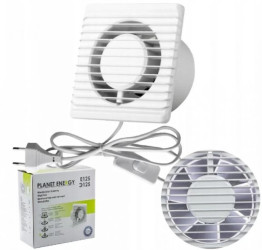 Wentylator łazienkowy domowy cichy Fi 100 biały ścienny z kablem