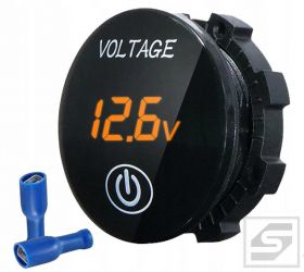 Woltomierz LED 5-48VDC;pomarańczowy ON/OFF;dotykowy;29mm;procentowy;