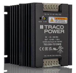 Przetwornica DC-DC, 300W, Uwe 43 160 V DC, Uwy 12V dc, Iwy 20A Tak, TRACOPOWER Nie