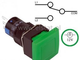 Przycisk chwilowy LAS1-ADJ-11- zielony GRZYB