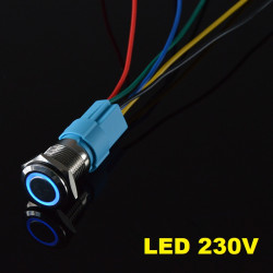 Przełącznik hermetyczny 250V 3A monostabilny 16 mm ( niebieski )