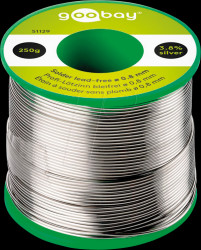 51129 Soldering wire, lead-free, 250-g reel, 0.8 mm, Sn95.8
