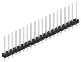 Pin header, 20 pole, pitch 2.54 mm, straight, black, 10058461