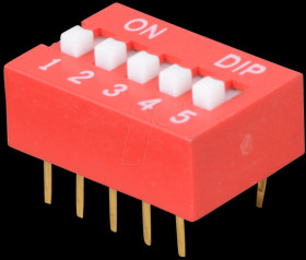 Dip switch, vertical, 5-pin