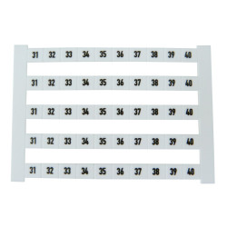 Oznaczniki kablowe poziome z nadrukiem: 31-40 DEK 6 FWZ 5pasków Weidmüller 0518960031