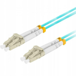 Patchcord światłowodowy MM LC/UPC-LC/UPC duplex 3mm OM3 aqua 1m LANBERG