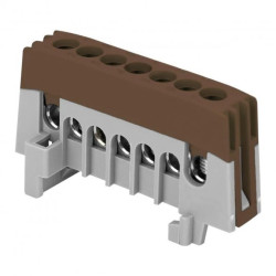 Listwa zaciskowa izolowana PRO, L, 7 przewodów, brązowy,OR-LZ-8208/7/BR