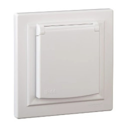 Asfora Gniazdo pojedyncze z/u 2P+PE IP44 do systemu ramkowego białe EPH2800621