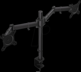 EY8F003 Monitor mount, two screens, 13" - 27", black, desk mounting