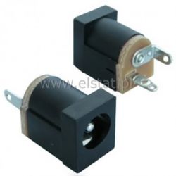 Gniazdo DC 2,0 / 6,3, lutowane, proste do przew.