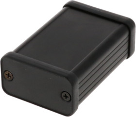 Aluminum enclosure, (L x W x H) 60 x 45 x 25 mm, black (RAL 9005), IP54, 1455D602BK
