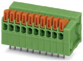 PCB terminal, 2 pole, pitch 2.54 mm, AWG 26-20, 6 A, spring-clamp connection, green, 1792511
