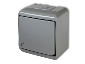 JUNIOR IP54 Wyłącznik zwierny przycisk "dzwonek" podświetlany popielaty 10WHE-4L KARLIK