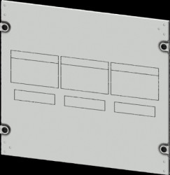 Aperture, rectangular, sheet steel, (W x H x D) 600 x 450 x 10 mm, light gray, 8PQ2045-6BA12
