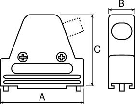 Osłona tylna D-Sub 15 -pinowe Cynk Kątowy MH Connectors A