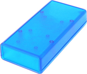 ABS device enclosure, (L x W x H) 140 x 66 x 28 mm, blue/transparent, IP54, 1593YTBU