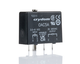 Przekaźnik interfejsowy 5V dc Sensata Crydom 20mA Montaż na płytce drukowanej Otwór przezierny