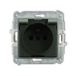 MINI Mechanizm gniazda bryzgoszczelnego z uziemieniem 2P+Z (klapka dymna, przesłony torów prądowych) szałwiowy 61MGPB-1zdp