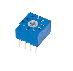 Przełącznik obrotowy, 100 mA, 5V dc, 10-położeniowy, Nidec Components S-2000A