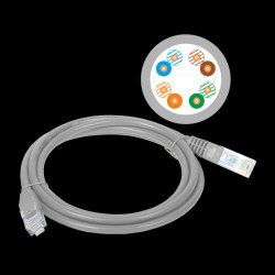 Patchcord U/UTP kat.5e PVC 0,5m szary ALANTEC KKU5SZA0.5 A-LAN Technologie