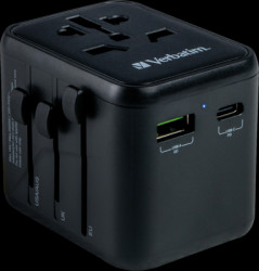 Universal Travel-Charger, UTA-02, 20WPower Plug (EU/UK/USA) 100-250V, 1x USB-A,1x USB-C