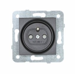 Gniazdo VIKO z uziemieniem i przesłonami styków - antracyt - NOVELLA