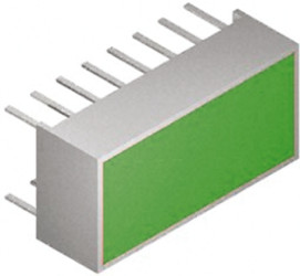 Wyświetlacz diodowy LED 1-segmentowy 59 mcd, Zielony Kingbright 570 nm