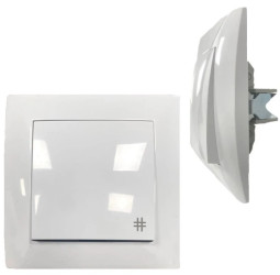 Włącznik Pojedynczy Krzyżowy Łącznik Jednobiegunowy Podtynkowy 10A Biały