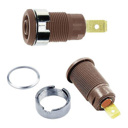 St&#xE4;ubli 233000-27 SLB4-F safety jack socket brown &#xD8; 4 mm insulated body
