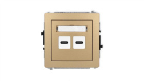 Deco Mechanizm Ładowarki Usb Podwójnej 2Xusb C, 20W Max., Złoty Metalik 8Dcusb-7