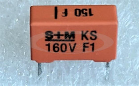 150pF 160V 1% R=10mm kondensator polistyrenowy ( styrofleksowy ) KS B31521-B1151-F S+M