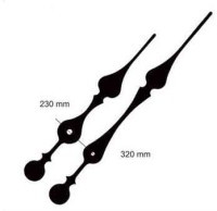 UM213B.H976 Komplet wskazówek do mechanizmów wzmocnionych H: 230mm M: 320mm