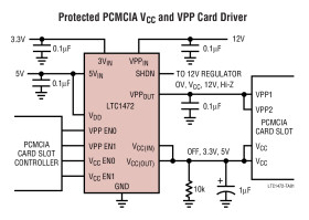 Protected PCMCIA VCC and VPP Switching Matrix