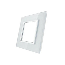 Livolo POJEDYNCZA BIAŁA RAMKA SZKLANA 80mm GPF-1-61