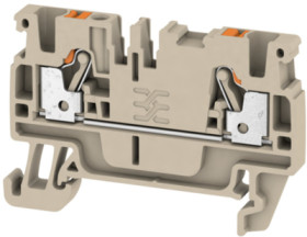 Through terminal block, push-in connection, 0.5-2.5 mm², 2 pole, 24 A, 8 kV, dark beige, 1521850000