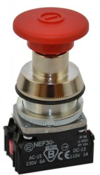 Przycisk grzybkowy NEF30-DR2Y czerwony W0-NEF30-DR 2Y C