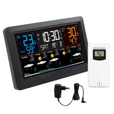 FJ3390TY-A WIFI Graffiti VA Kolorowy Wyświetlacz Wielofunkcyjny Zegar Pogodowy Elektroniczny Budzik Wewnętrzny Zewnętrzny Termom