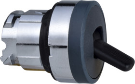 Toggle switch, unlit, latching, waistband round, black, front ring silver, mounting Ø 22 mm, ZB4BD28