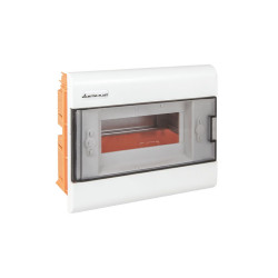 Rozdzielnica podtynkowa 8 modułowa 1x8M drzwi transparentne IP40 SRp-8 (N+PE) 2.2 ELEKTRO-PLAST