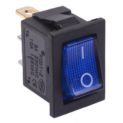 Blue On-Off illuminated Rectangle Rocker Switch SPST 230V
