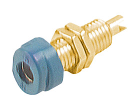 Gniazdo bananowe Żeński Gwint M6, końcówka lutownicza typ Gniazdo bananowe Niebieski 16A Hirschmann Test & Measurement