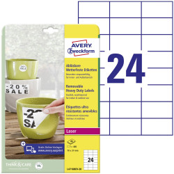 Avery-Zweckform L4718REV-20 Label film 70x37mm Polyester White 480pcs Removable