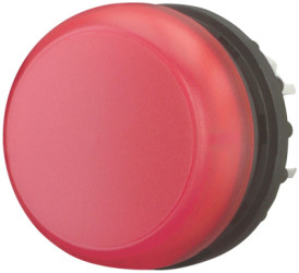 Light attachment, illuminable, waistband round, red, front ring silver gray, mounting Ø 22.5 mm, 216772