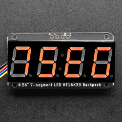 Assembled Adafruit 0.56" 4-Digit 7-Segment Display - w/ I2C Backpack QT - Red