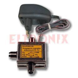 TRÓJNIK ANTENOWY AKTYWNY 2X10dB WTYK F