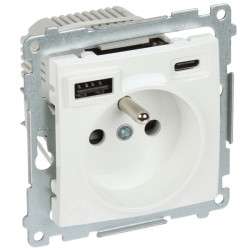 GNIAZDO POJEDYNCZE Z ZASILACZEM USB DGZ1ZUSB2CA.01/11-SIMON54 Premium 230 V 16 A